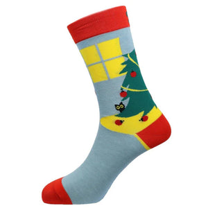 Sexy Socks - Merry Catmas Printed Bamboo Crew Socks Unisex