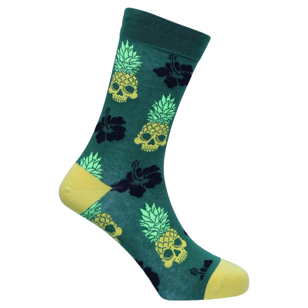 Sexy Socks - Pineskull Printed Cotton Crew Socks Unisex