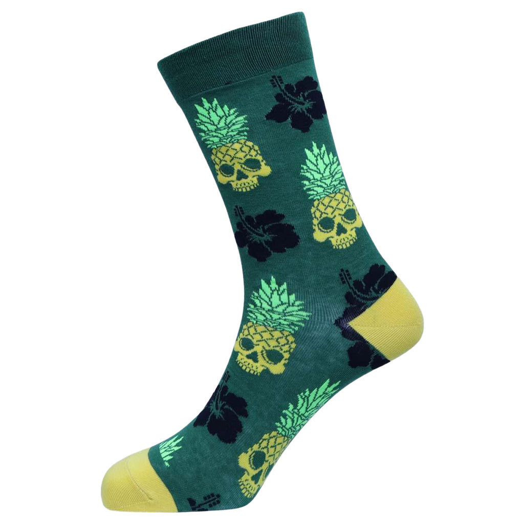Sexy Socks - Pineskull Printed Cotton Crew Socks Unisex