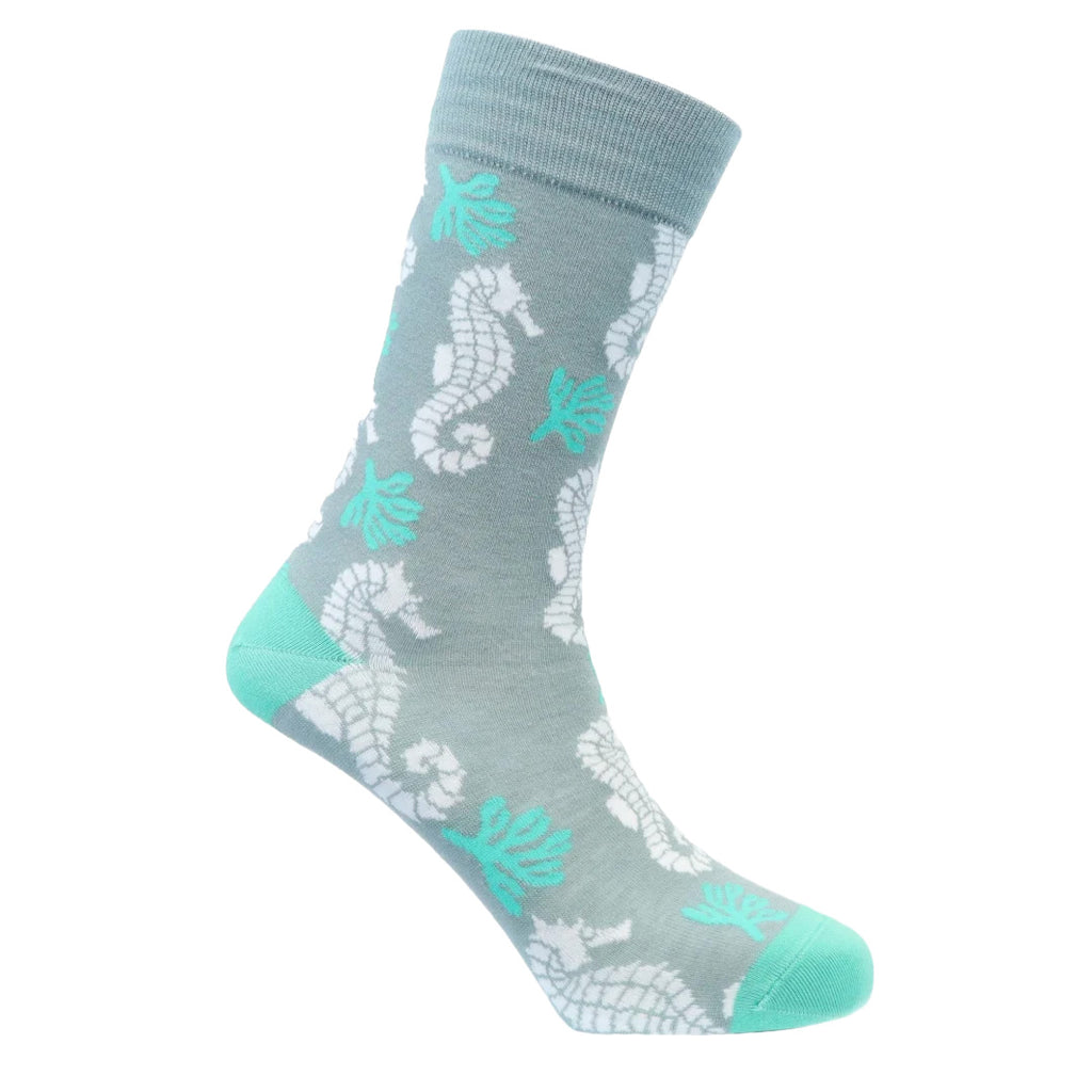 Sexy Socks - Sea Horses Printed Crew Socks Unisex