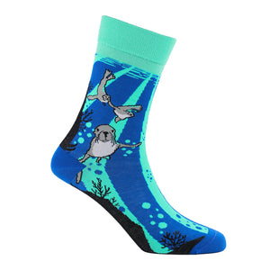 Sexy Socks - Seal Party Printed Cotton Crew Socks Unisex
