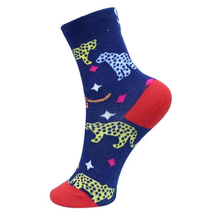 Sexy Socks - Sheba Printed Cotton Crew Socks Unisex