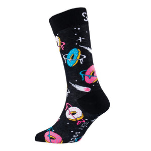 Sexy Socks - Space Donuts Printed Cotton Crew Socks Unisex