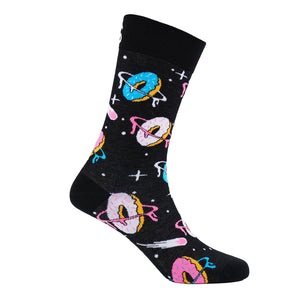 Sexy Socks - Space Donuts Printed Cotton Crew Socks Unisex