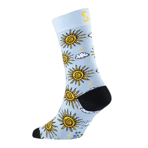 Sexy Socks - Sunny Days Printed Cotton Crew Socks Unisex