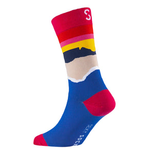 Sexy Socks - Tabletop Sunset Printed Cotton Crew Socks Unisex