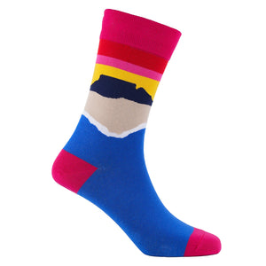 Sexy Socks - Tabletop Sunset Printed Cotton Crew Socks Unisex