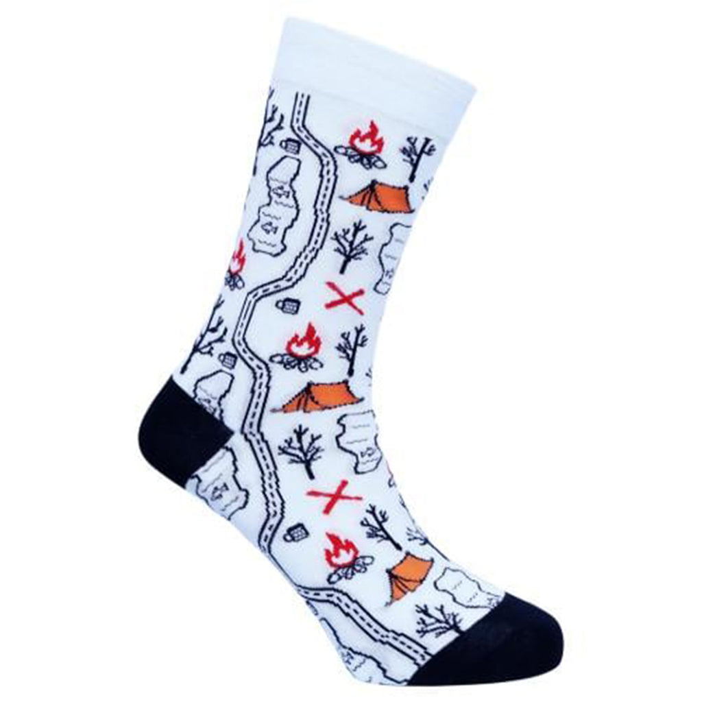 Sexy Socks - Treasure Hunt Printed Cotton Crew Socks Unisex