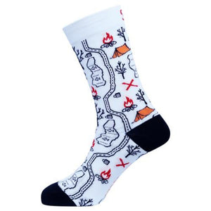 Sexy Socks - Treasure Hunt Printed Cotton Crew Socks Unisex