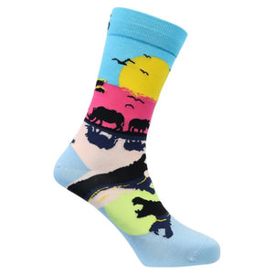 Sexy Socks - Sunset Safari Printed Bamboo Crew Socks Unisex