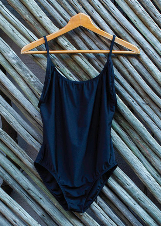 Surf Sense - Solid Black Strappy Swimsuit
