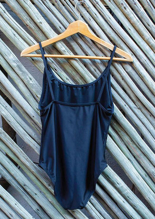 Surf Sense - Solid Black Strappy Swimsuit