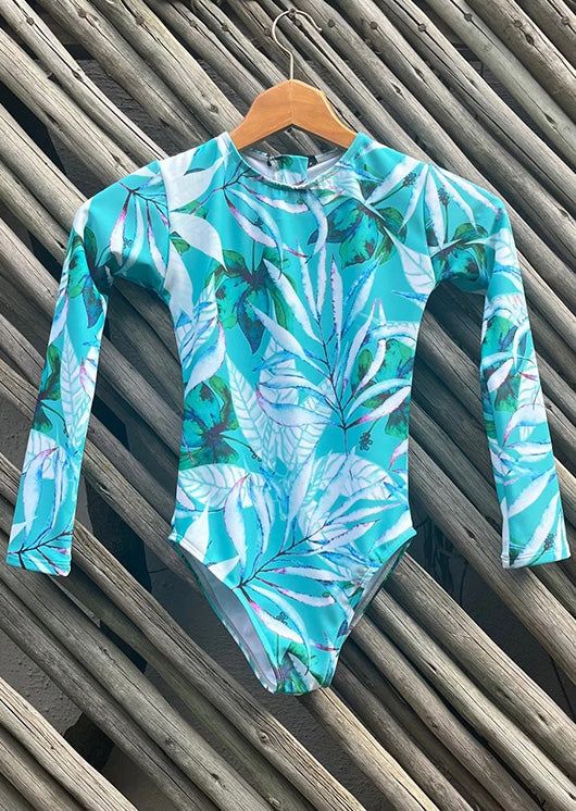 Surf Sense Aqua Waters Long Sleeve Youth Swimsuit Krystal Waters