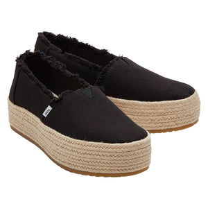 Toms - Valencia Platform Espadrille Womens Black