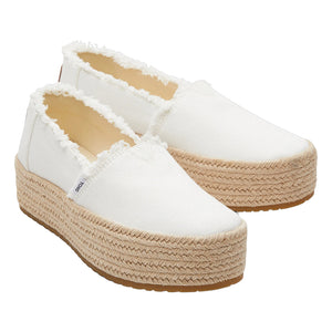Toms - Valencia Platform Espadrille Womens White