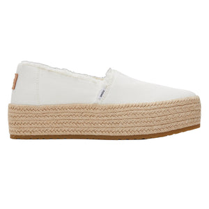 Toms - Valencia Platform Espadrille Womens White