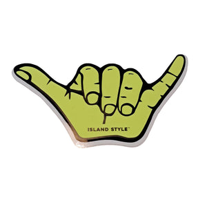 Island Style - Shaka Hand Logo Sticker 18cm Neon Lime