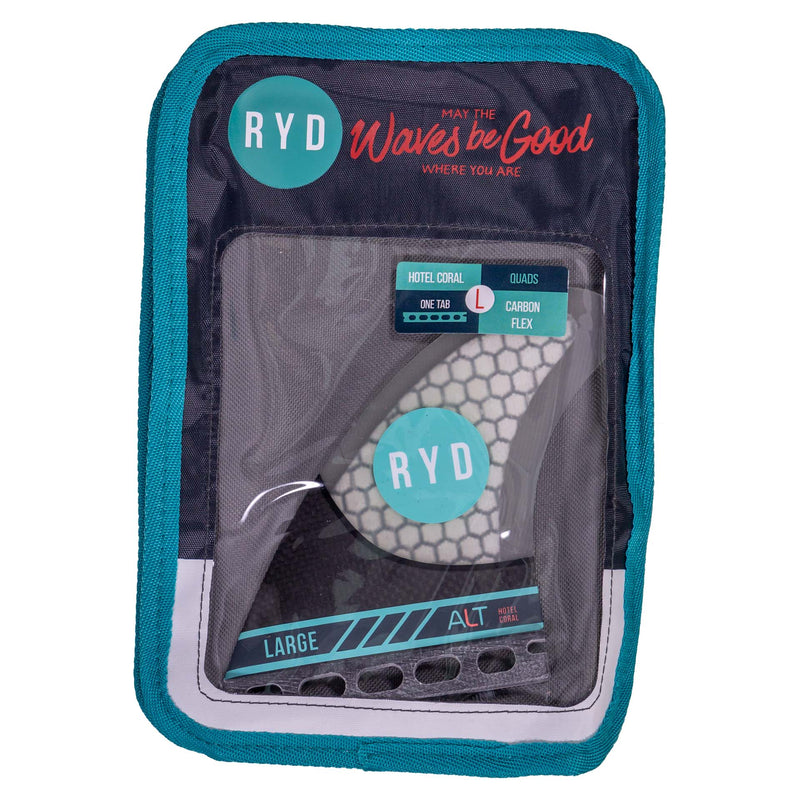RYD Brand - Hotel Coral Quad Carbonflex Surfboard Fin White