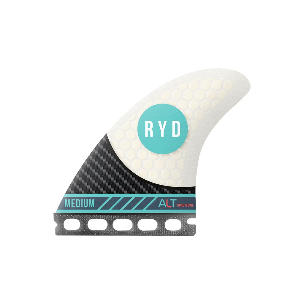 RYD Brand - Road Movie (Medium) Thruster Carbon Flex White Surfboard Fins