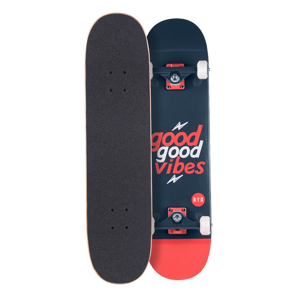RYD Brand - Good Vibes Street Skateboard Aqua Coral